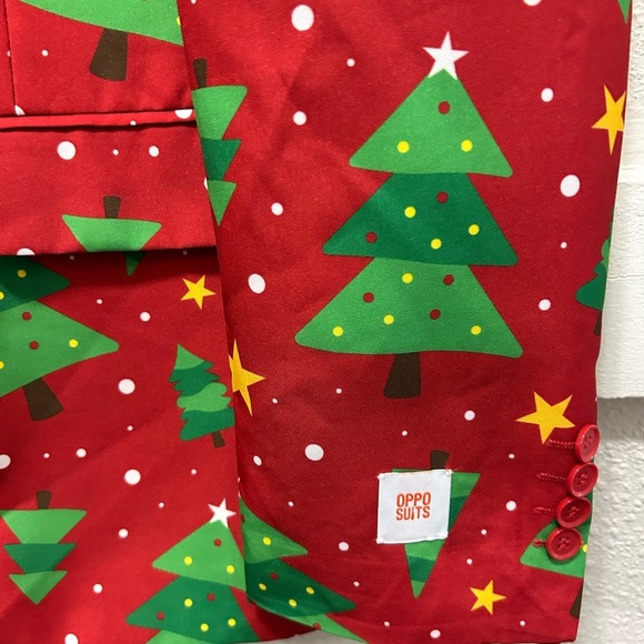 Opposuits Christmas Suit Blazer Jacket Christmas Tree Print NWOT L 42-44 - Picture 4 of 7
